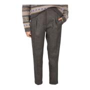 Flanellen Sportieve Broek met Hoge Taille Brunello Cucinelli , Gray , ...