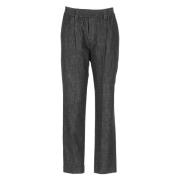 Zwarte Katoenen Elastische Taille Broek Brunello Cucinelli , Black , D...