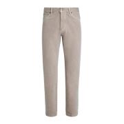 Katoenen Jeans met Zij- en Achterzakken Ermenegildo Zegna , Beige , He...