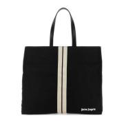 Zwarte canvas boodschappentas - 45x39x16 cm Palm Angels , Black , Here...