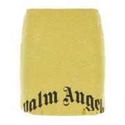 Gele Katoenen Mini Rok - Zomer Must-Have Palm Angels , Yellow , Dames