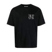 Monogram Regular T-Shirt Palm Angels , Black , Heren