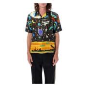 Zwart Multi Zijden Starry Night Bowling Shirt Palm Angels , Multicolor...