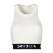 Stijlvolle Mouwloze Top Palm Angels , White , Dames