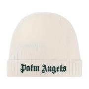 Beanie met logo Palm Angels , Beige , Unisex