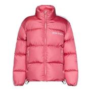 Roze Gewatteerde Jas met Wit Streepmotief Palm Angels , Pink , Dames