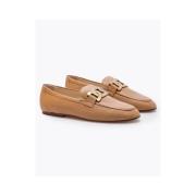 Leren Nappa Loafers met Ketting Bit - Kleur: Camel, Maat: 37 Tod's , B...