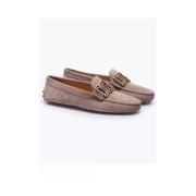 Beige Suede Gommino Loafers Tod's , Brown , Dames