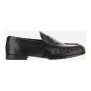 Zwarte Leren Loafers met Band Tod's , Black , Heren