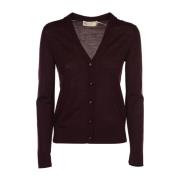 Simone Cardigan - Luxe Wol en Zijde Mix Tory Burch , Brown , Dames