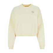 Ivoor Katoenen Sweatshirt - Klassieke Stijl Tory Burch , White , Dames