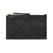 Leren kaarthouder Tory Burch , Black , Dames