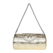 Metallic Leren Cilinder Tas Tory Burch , Yellow , Dames