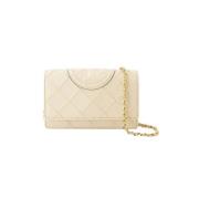 Leather shoulder-bags Tory Burch , Beige , Unisex