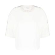 Zijden Blend Appliqué T-shirt Peserico , White , Dames