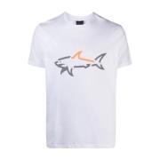 T-Shirt Bianca Paul Shark Paul & Shark , White , Heren
