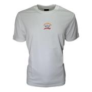 Colore Bianco Cop1096 Organisch Katoenen T-Shirt met Logo Paul & Shark...
