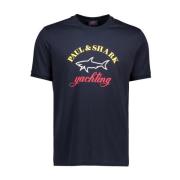 Marineblauw T-shirt Paul & Shark , Black , Heren