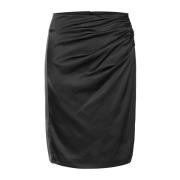 Zwarte gedrapeerde rok met hoge taille InWear , Black , Dames