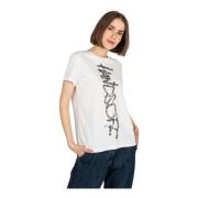 Paillet Versierd T-shirt Patrizia Pepe , White , Dames