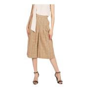 Loszittende Hoge Taille Geruite 3/4 Lengte Broek Patrizia Pepe , Brown...