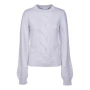 Stijlvolle Metalen Pinafore Sweater Patrizia Pepe , White , Dames