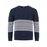 Classic waffle sweater Knowledge Cotton Apparel , Blue , Heren