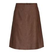 A-vormige rok Skind 100069 Btfcph , Brown , Dames