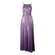 Lange jurk in metalen vloeistofstof Aniye By , Purple , Dames