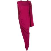 Fuchsia Gedrapeerde Asymmetrische Maxi Jurk Rick Owens , Pink , Dames