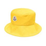 Waterdichte Logo Bucket Hat Moncler , Yellow , Heren