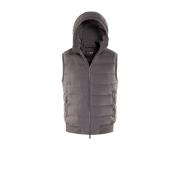 Eiderdown Gewatteerd Gilet met Gebreide Details Moorer , Green , Heren