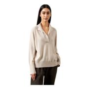 Lucy Cashmere Polo-Trui Massimo Alba , Beige , Dames