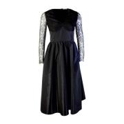 Black Long Dress with Lace details Lardini , Black , Dames