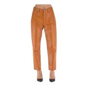 Leather Trousers Drome , Orange , Dames