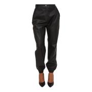 Lange zwarte gecoate broek Liu Jo , Black , Dames