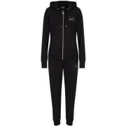 Zwarte Joggingbroek met Hoodie Emporio Armani EA7 , Black , Dames