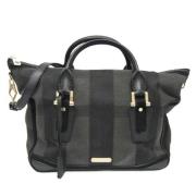 Pre-owned Leather shoulder-bags Burberry Vintage , Black , Dames