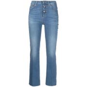 Blauwe Mid-Rise Slim-Fit Cropped Jeans Liu Jo , Blue , Dames