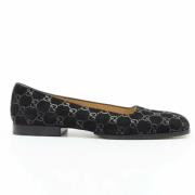 Pre-owned Leather flats Gucci Vintage , Black , Dames