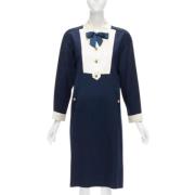 Pre-owned Wool dresses Chanel Vintage , Blue , Dames