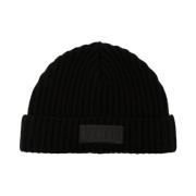 Zwarte Logo Patch Beanie Valentino Garavani , Black , Heren