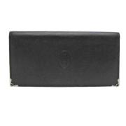 Pre-owned Leather wallets Cartier Vintage , Black , Dames