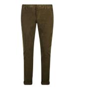 Gaubert Corduroy Slim Chino Broek Dondup , Brown , Heren