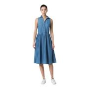 Denim Mouwloze Midi Jurk Kocca , Blue , Dames