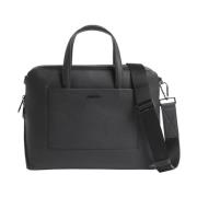 Zwarte Diagonale Laptoptas Calvin Klein , Black , Heren