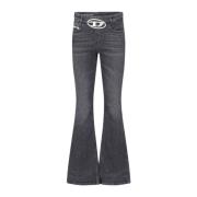 Zwarte Bootcut Jeans voor Vrouwen Diesel , Black , Dames