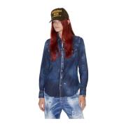 Wtern Overhemd - Blauw, 36 Dsquared2 , Blue , Dames