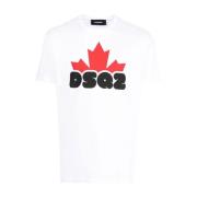 Dsq2 Logo Print T-shirt Dsquared2 , White , Heren