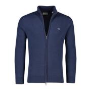 Effen donkerblauwe vest met opstaande kraag en rits Gant , Blue , Here...